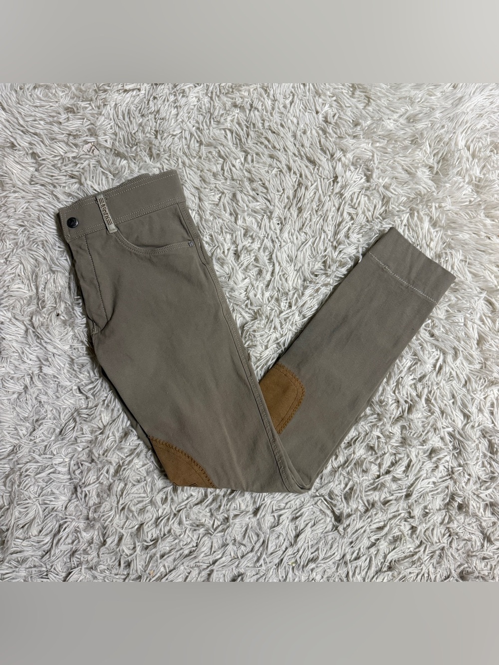 Child’s Size 12L Tan Romfh Knee Patch Horseback Riding Jodphur Breeches. Good Co